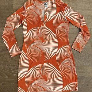 Diane von Furstenberg Reini Mini Dress Shifted Wings Ivory Silk Size 10